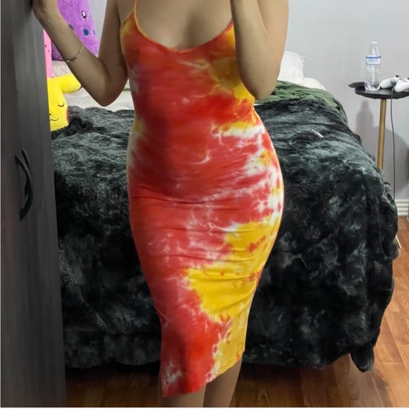 Pie Dye Collection, the Sunset midi bodycon dress, small - Picture 2 of 6